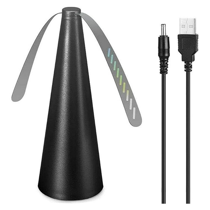 Ventilator Exterior BuzzBane, OPTIM SOLUTION, Repelent pentru Muste si Tantari, Automatic Response, Compact, Rotativ 360°, Silentios, Protectie impotriva Insectelor, Eficient, Negru