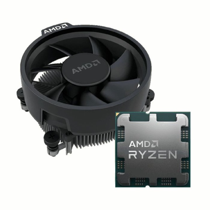 Процесор AMD Ryzen 5 7500F, 6C / 12T, 3.70 - 5.00 GHz, 38 MB кеш, 65 W, тава