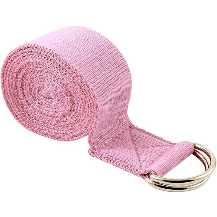Jóga öv, rózsaszín, poliészter/pamut