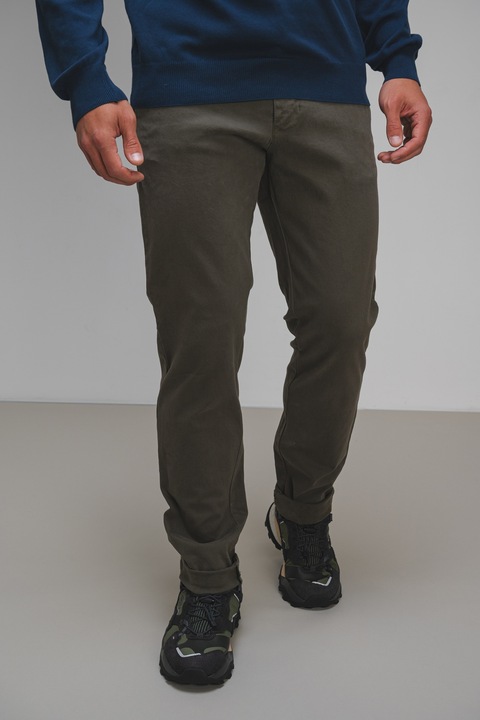 Lumberjack, Pantaloni chino cu talie medie Chino, Kaki, S