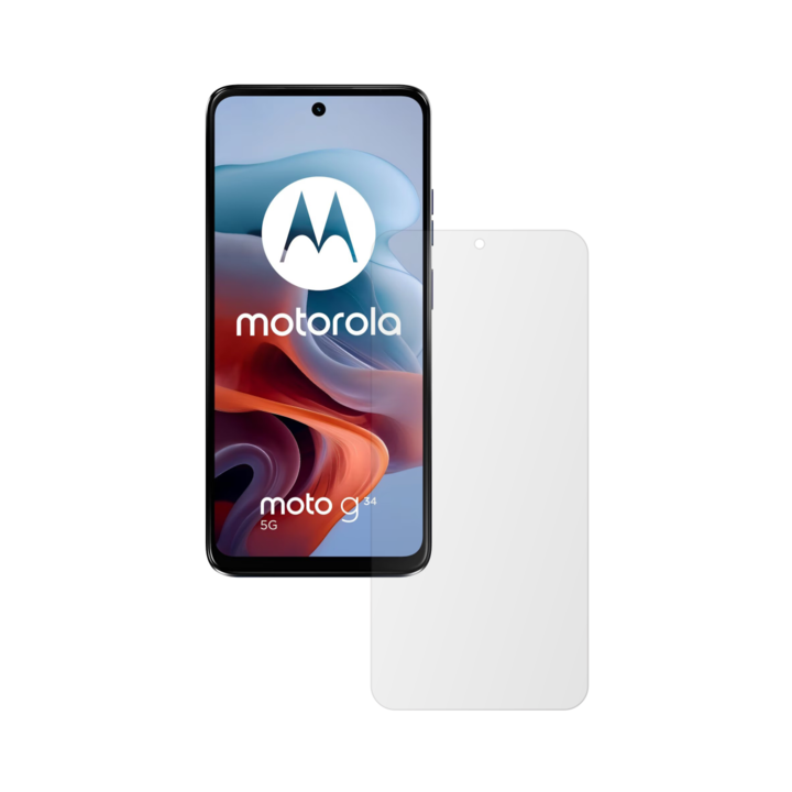 Комплект от 2x iSkinz протектор за екран за Motorola Moto G34 - пълно изрязване, невидим Skinz HD, ултра-прозрачен силикон с пълно покритие, залепващ и гъвкав