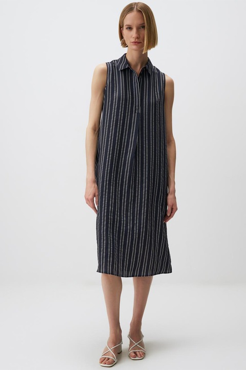 JIMMY KEY, Rochie in dungi cu buzunare laterale, Bleumarin, S