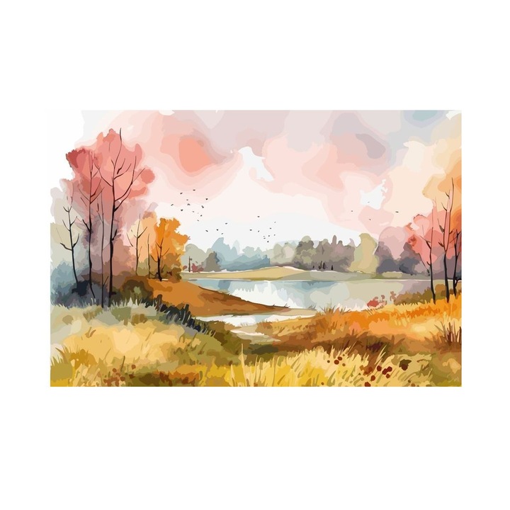 Tablou Peisaj De Toamna, Amurg de Toamna, MDF, 90x60 cm