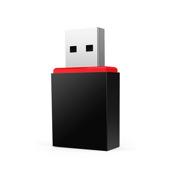 Mini adaptor wireless N Tenda U3 300Mbps, negru/rosu