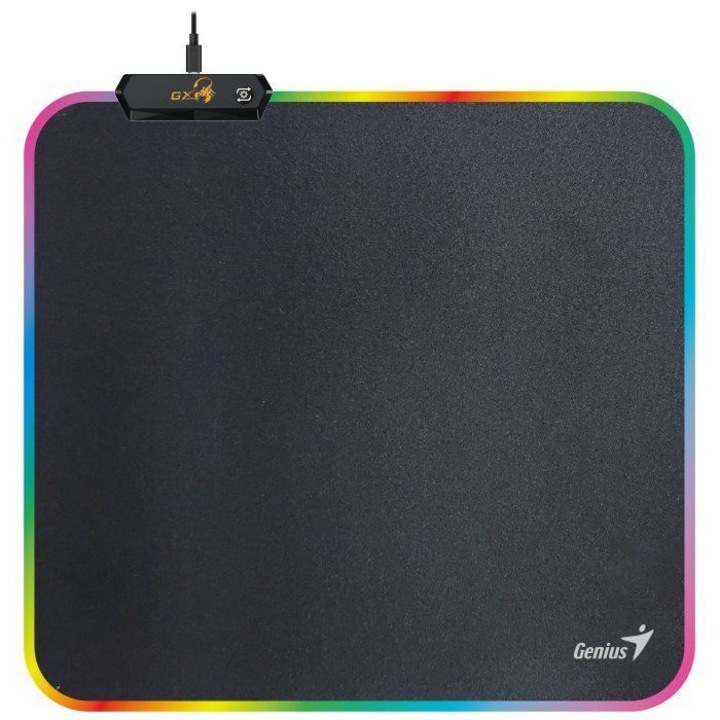 Mousepad, Genius, RGB, 260 x 240 x 3 mm, Negru
