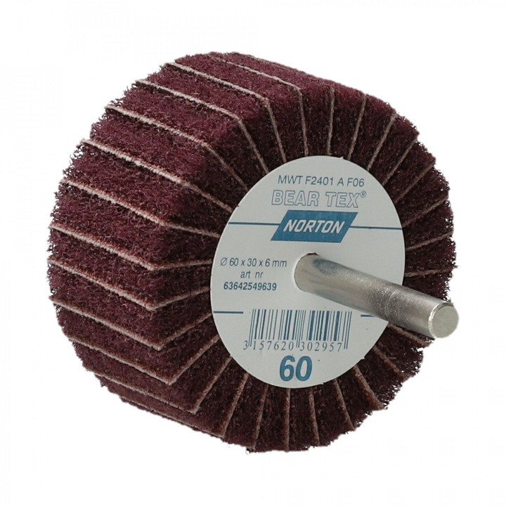 Norton Beartex csapos lamellás csiszolókorong Ø60x30x6mm Fine A/60