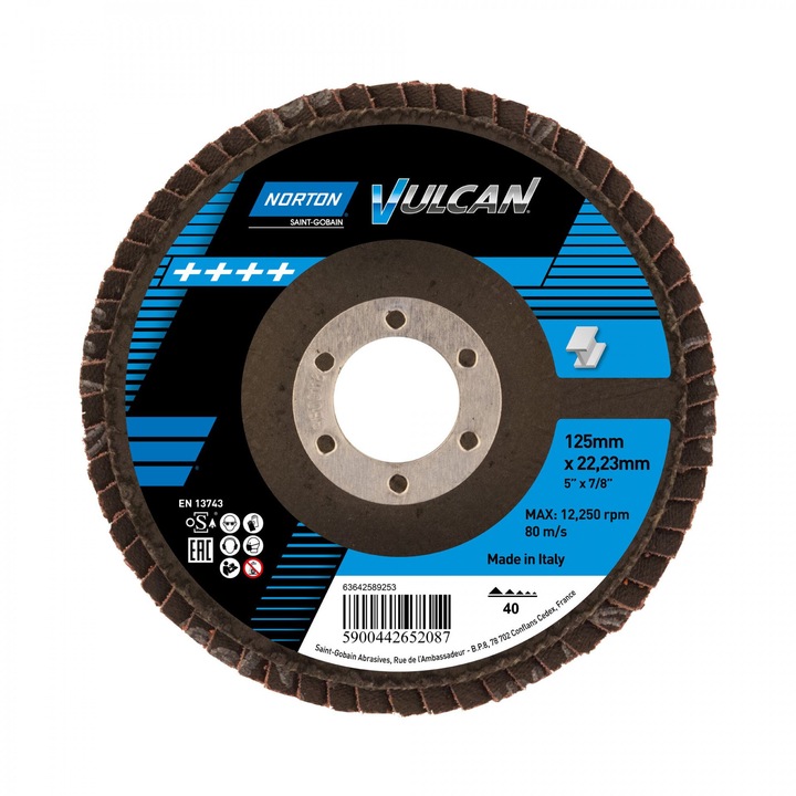 Vulcan R265D lamellás csiszolókorong Ø125x22 mm P40