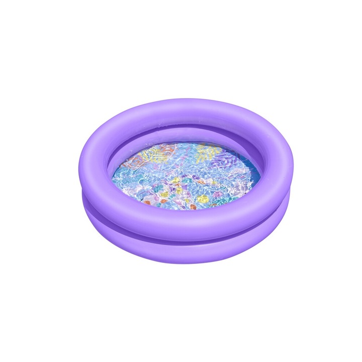 Piscina pentru copii, Bestway, 2 inele, cu petic de reparare, 61 x 15 cm, multicolor
