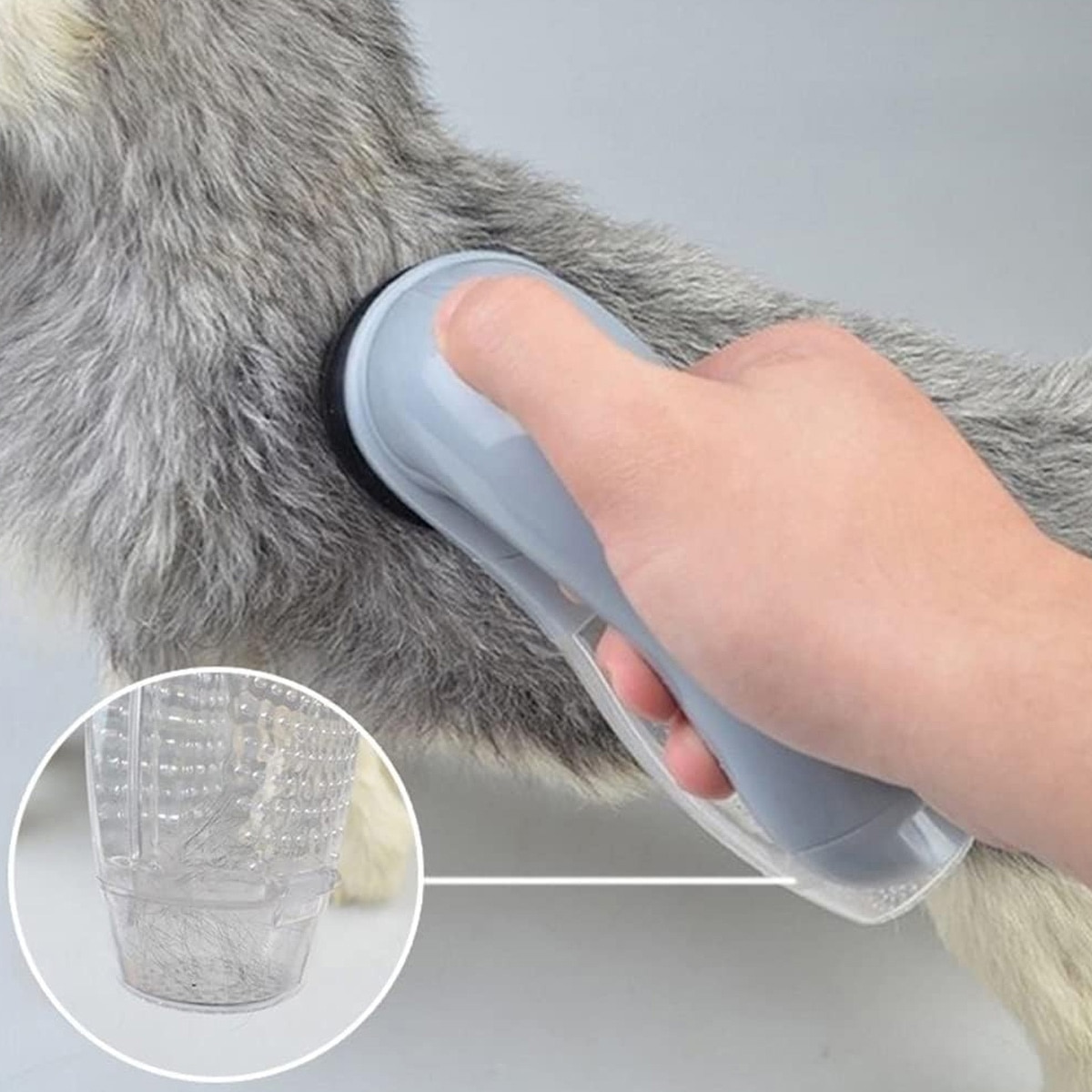 Perie electrica portabila pentru par animale, multifunctionala, alba, mica