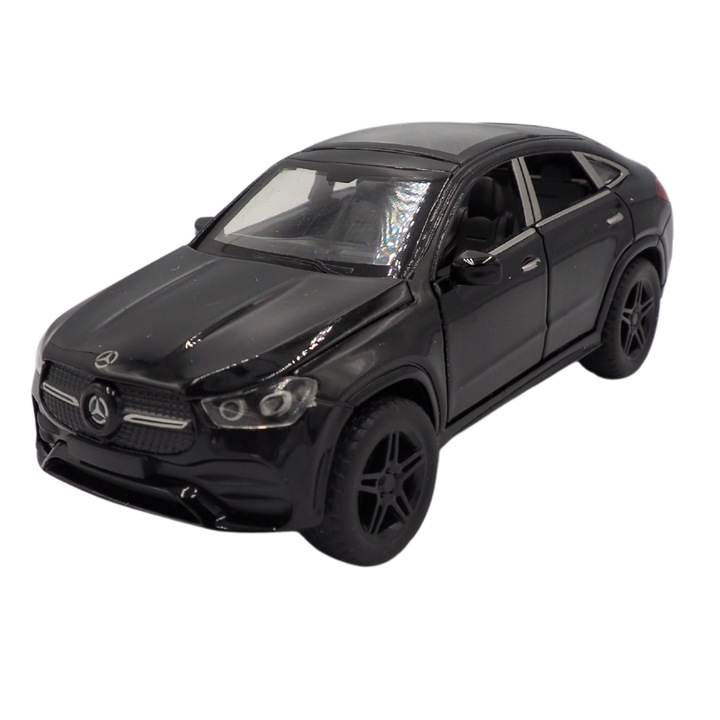 SUV sportautó, Diecast, ezüst és fekete, műanyag és fém, 1:32, 15 x 7 x 6 cm, 2 funkció: push-n-go, ajtónyitás