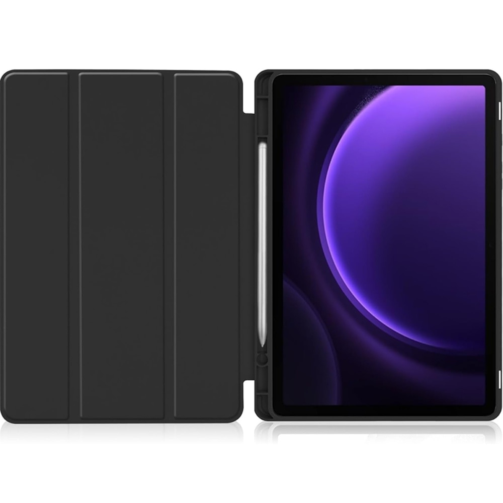 Husa compatibila cu iPad Pro 12.9 2018/2020/2021/2022, 12.9 inchi, Tip carte, Comando Tab Protect, Protectie completa, Functie Stand, Negru