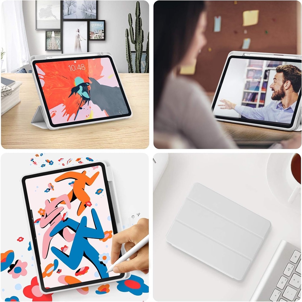 Husa compatibila cu Samsung Galaxy Tab A9 Plus, 11 inchi, Tip carte, Comando Tab Protect, Protectie completa, Functie Stand, Gri