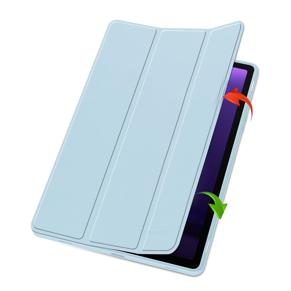 Husa compatibila cu Samsung Galaxy Tab S9 FE, 10.9 inchi, Tip carte, Comando Tab Protect, Protectie completa, Functie Stand, Albastru Deschis