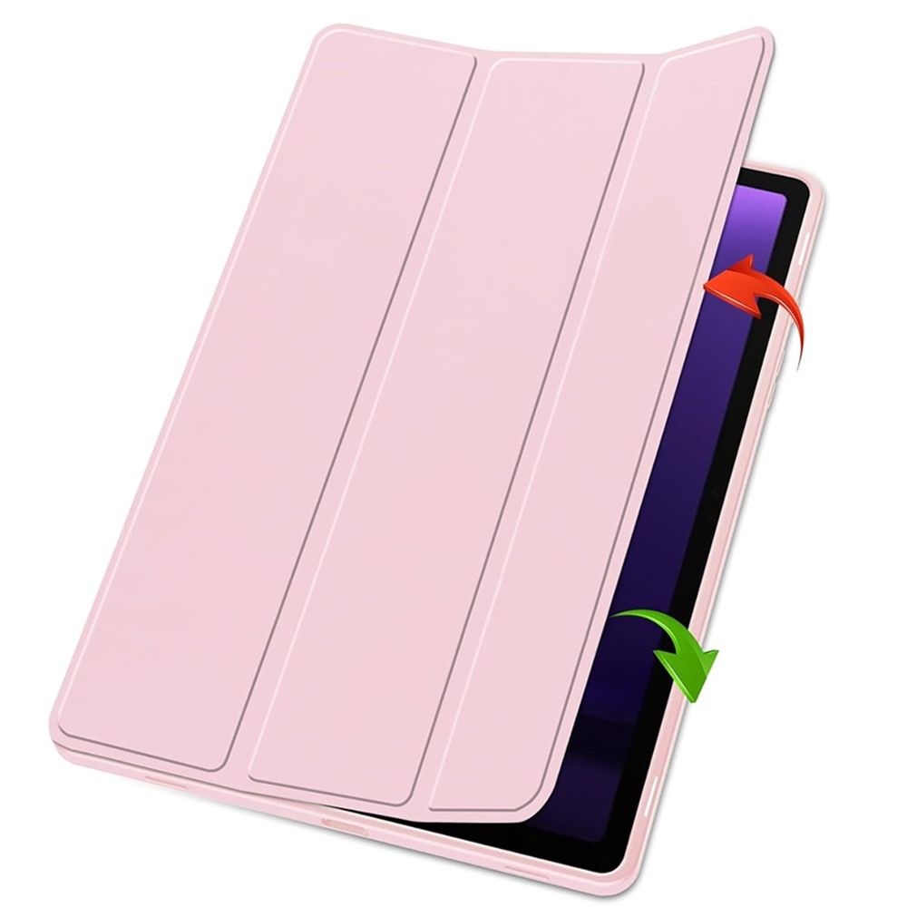 Husa compatibila cu Samsung Galaxy Tab A9 Plus, 11 inchi, Tip carte, Comando Tab Protect, Protectie completa, Functie Stand, Roz