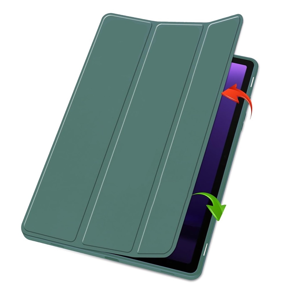Husa compatibila cu Samsung Galaxy Tab S6 Lite (2020 / 2022 / 2024), 10.4 inchi, Tip carte, Comando Tab Protect, Protectie completa, Functie Stand, Verde Inchis