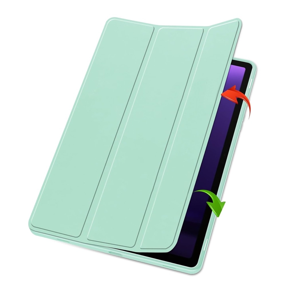 Husa compatibila cu Samsung Galaxy Tab S9 FE Plus, 12.4 inchi, Tip carte, Comando Tab Protect, Protectie completa, Functie Stand, Verde Deschis
