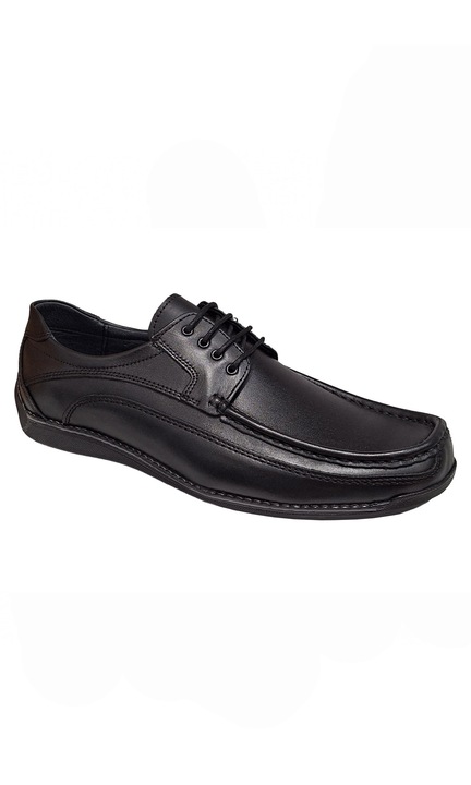 Pantofi barbati casual din piele naturala cu siret Negru GKR100N Marimea 43