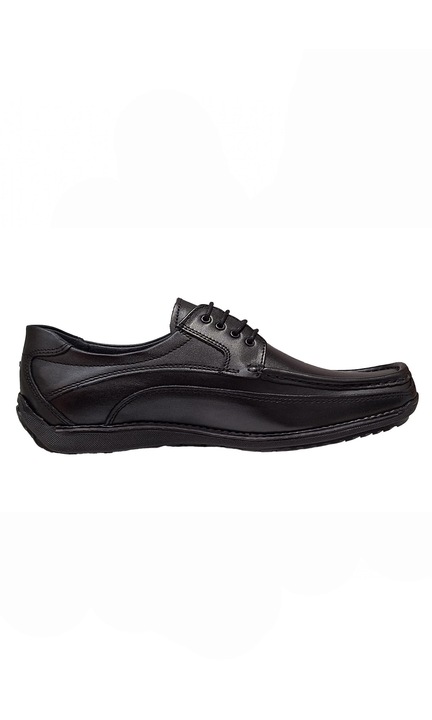 Pantofi barbati casual din piele naturala cu siret Negru GKR100N Marimea 43