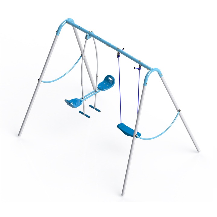 Master A3 gyerekhinta hinta, 3 férőhelyes, ezüst/kék, 212x166x200cm