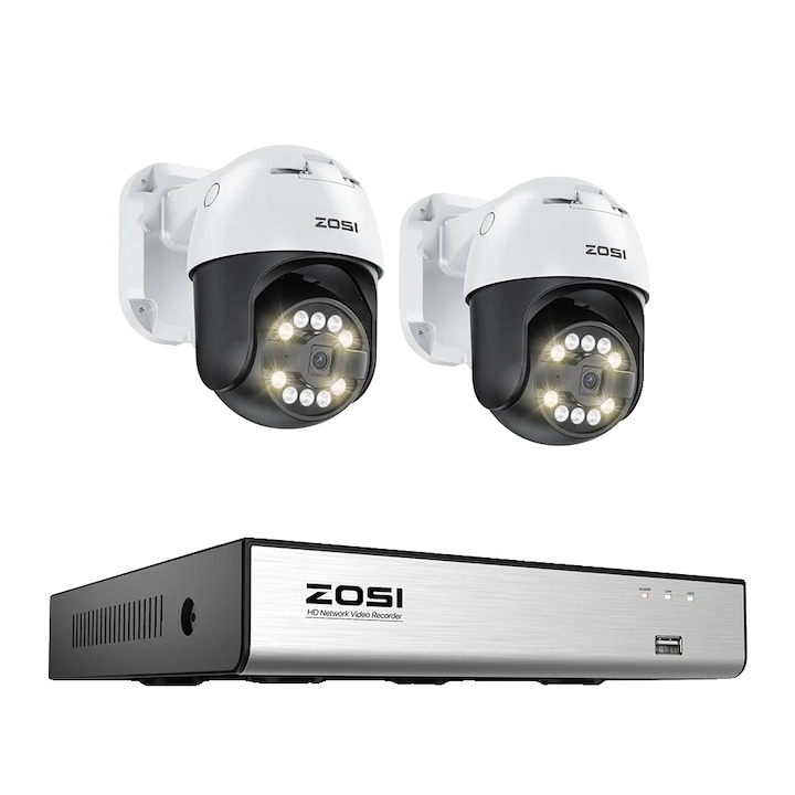 Kit supraveghere video Hikvision 5MP, cu 4 camere 5MP de exterior/interior si HDD 1 TB MK524