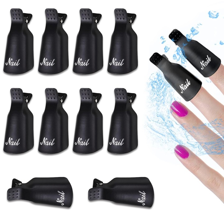 Комплект от 10 лакочистителя QttvbTna, пластмасови, черни, 5x2см