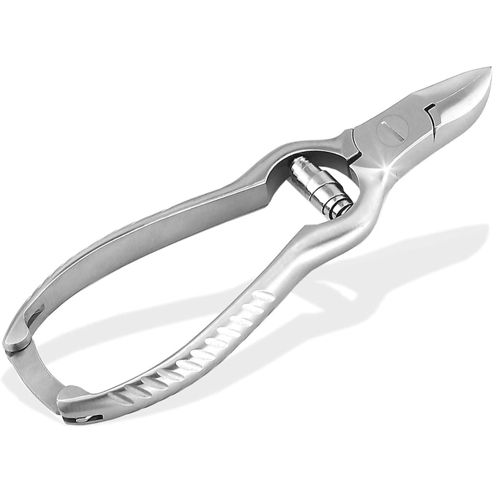 QttvbTna körömfogó, pufferrugó, bordás fogantyú, ívelt vágás, 14cm