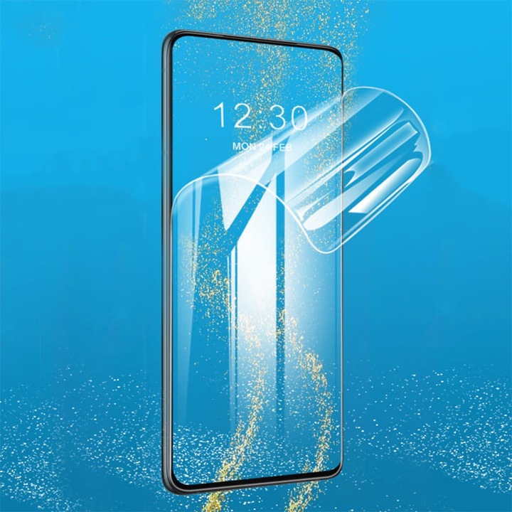 PolyFlex Impact Proof филм, съвместим с Tecno Pova Neo 5G, 200 микрона D3O силиконов полимер, Лепило без остатъци, Лесен монтаж, без течност, Регенерируем, Пълно лепило, Съвместим със сензор за пръстови отпечатъци, Пълно покритие