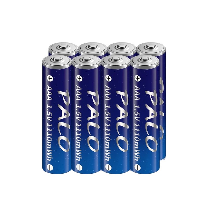 Újratölthető elemek, 1110mWh, USB, 8 db-os készlet, AAA