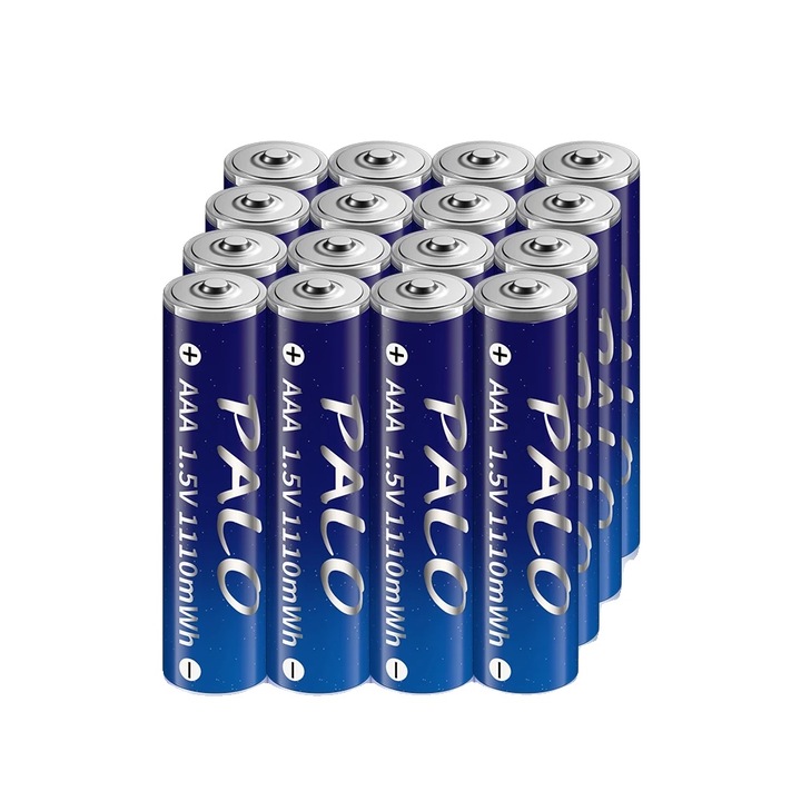 Újratölthető elemek, 1110mWh, USB, 16 db-os készlet, AAA