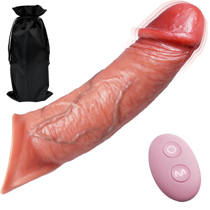 Комплект вибриращи удължители за писалка Hggzeg, APP контрол, Безжично дистанционно управление, 9 режима на вибрация, USB зареждане, Ергономичен дизайн, Водоустойчив, С чанта за съхранение, Силикон, 20*4,5 см, Цветът на кожата