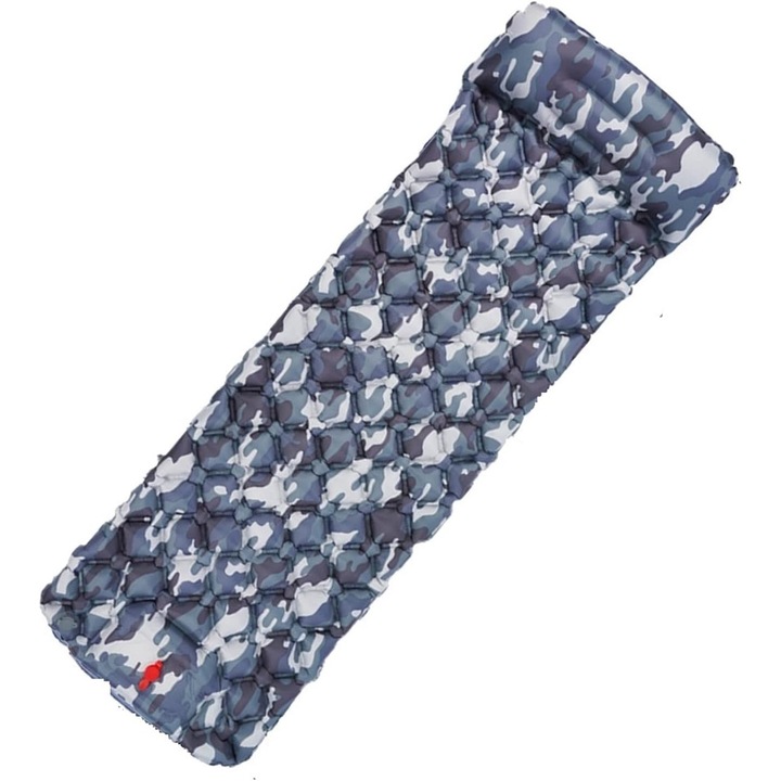 Надуваем дюшек за къмпинг Latauar, вградена помпа, водоустойчив, 190 х 60 см, Камуфлажен