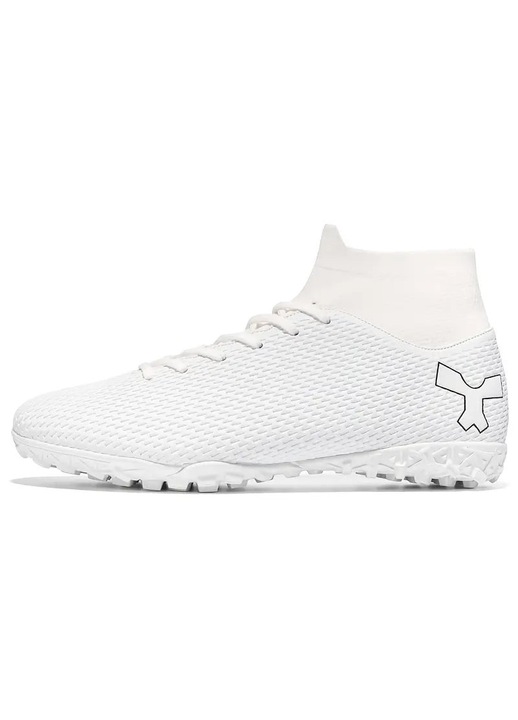 Ghete de fotbal MBrands cu glezniera 7.5 pentru teren sintetic, Alb
