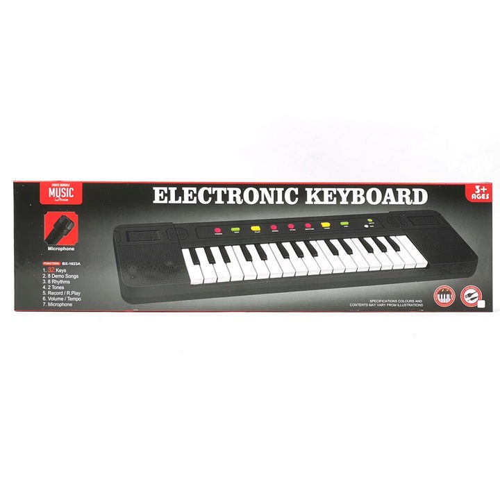 Gyermek zongora, Elektronikus szintetizátor, Mikrofonnal, 32 gombbal