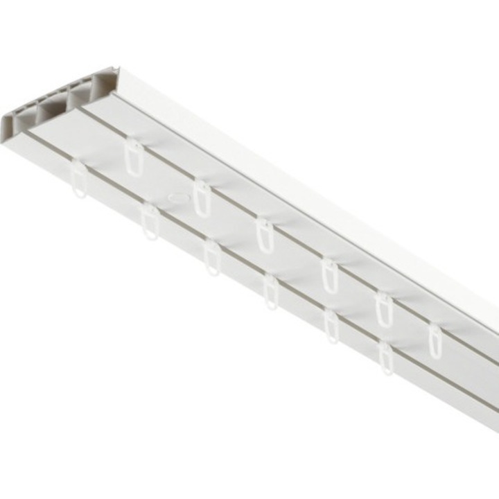 Sina Perdea Plastic 2 Canale, Alba, 120 Cm