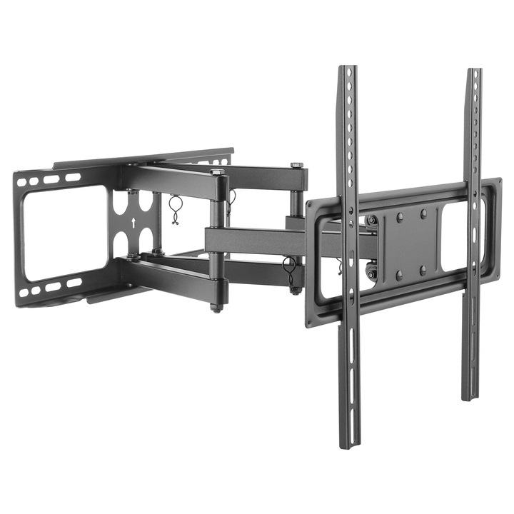 Suport TV de perete cu brat, Nexio, full-motion, reglabil, 32-55 inch(81cm-139cm), capacitate sustinere 40KG, Negru