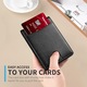 Портфейл, Zggzerg, 7 слота, с RFID блокиране, защита против кражба, малък и преносим, унисекс, използва се за зареждане на билети, лични карти, банкови карти, плоска текстура, микрофибър, 10,8 cm x 7,7 cm x 1,5 cm, матово черно