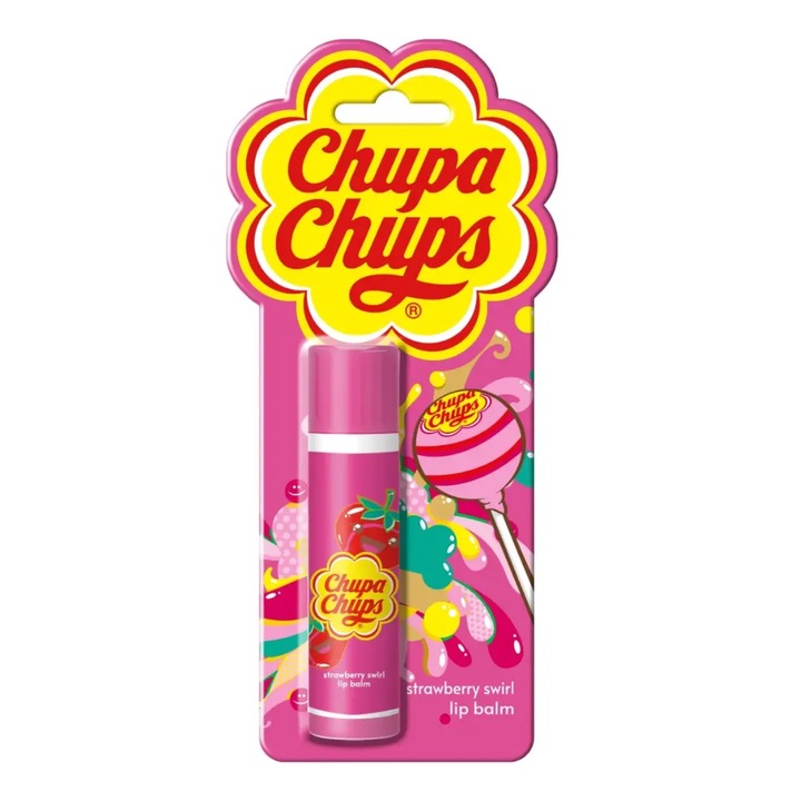 Balsam de buze pentru copii Chupa Chups cu capsuni 4, 8g