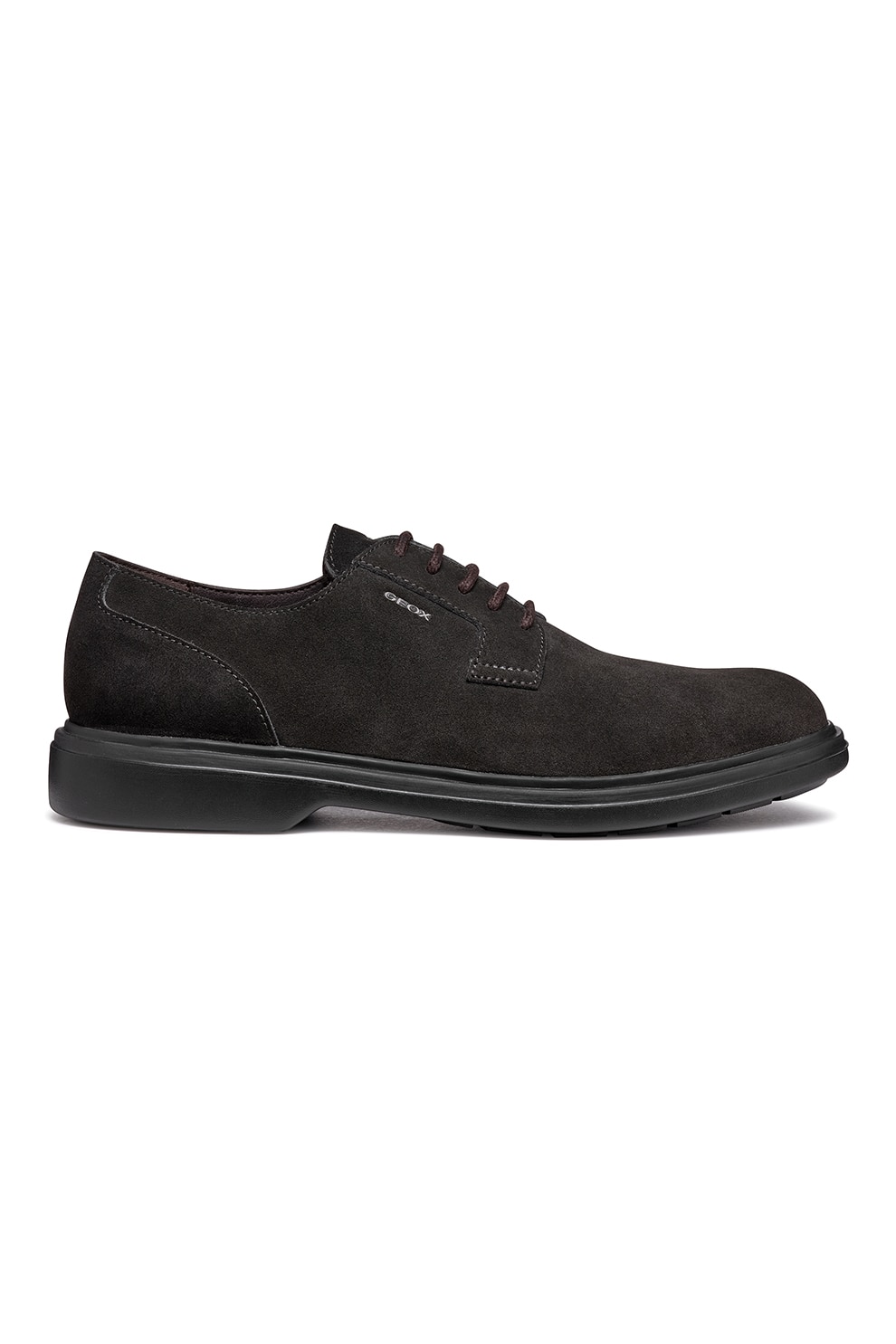 Geox, Pantofi derby de piele intoarsa, Gri antracit, 45