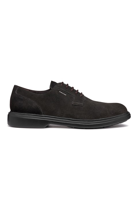 Geox, Pantofi derby de piele intoarsa, Gri antracit