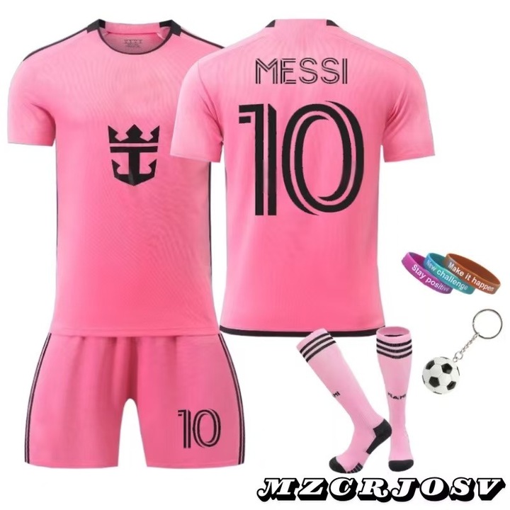 Echipament sportiv copii Messi, MzcrJosv®, Poliester, Roz