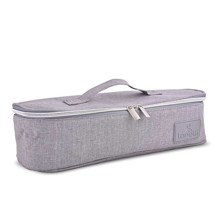 Geanta termica pentru mancare, Lorelli, Avy, 3 compartimente detasabile, inchidere cu fermoar, dispune de doua despartitore interioare detasabile, 33x11x10 cm, Grey