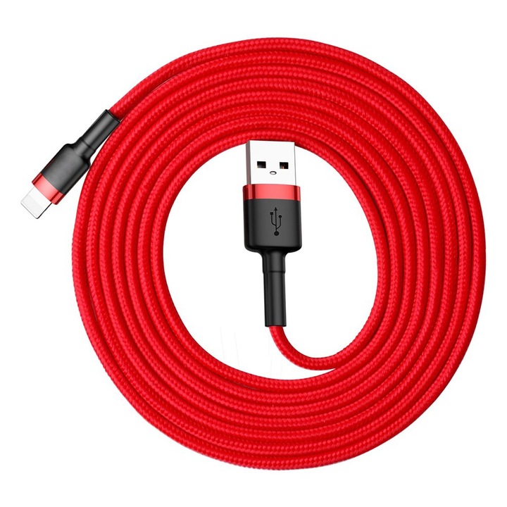 Cablu Data Power USB la Lightning, 1.5A, GEAR Protect, 2m, P45, Alumix, Noble Red