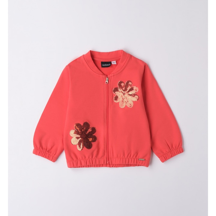 Kapucnis pulóver lányoknak, I Do, 0.6220, Korallpiros, 92-98 cm