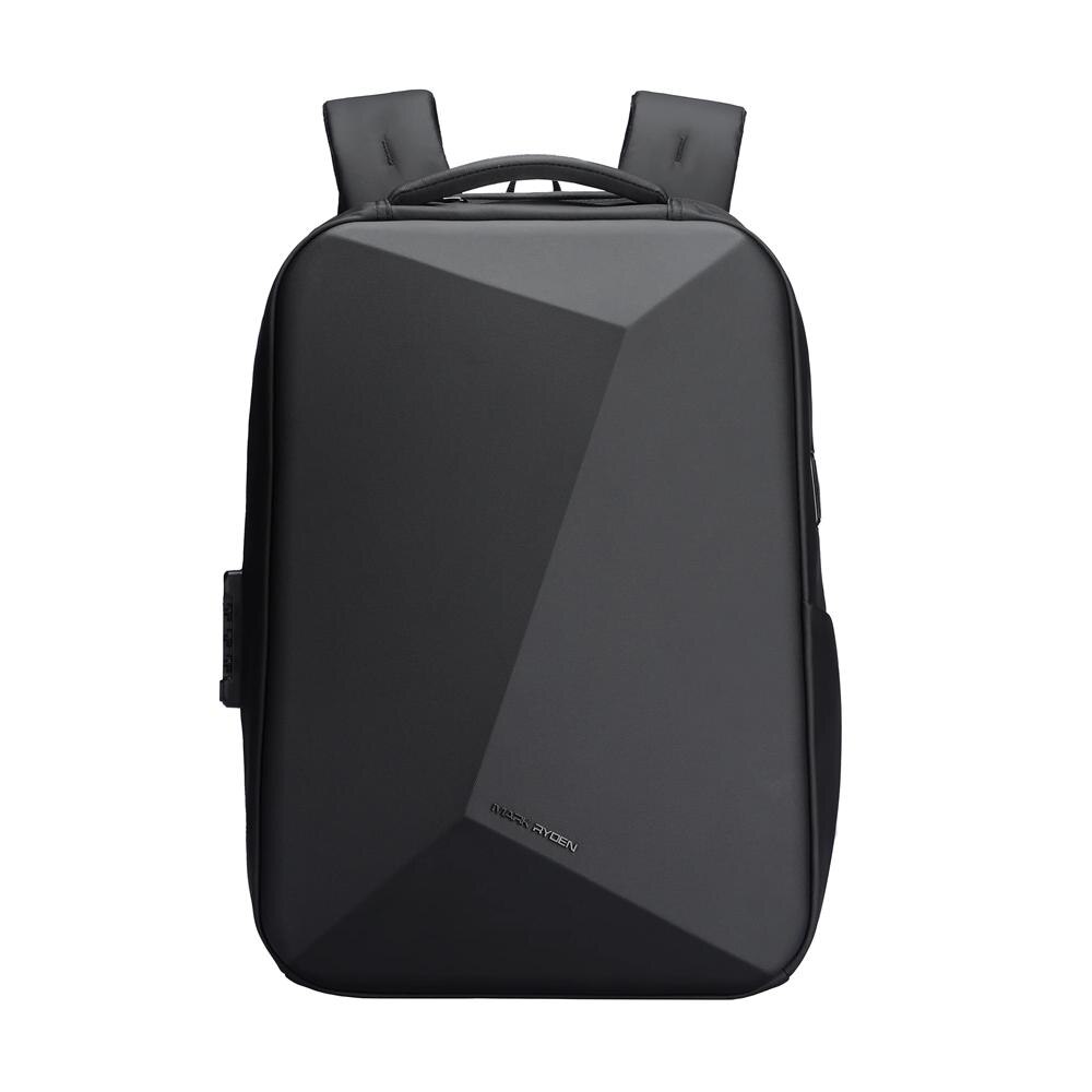 Ghiozdan Mark Ryden compatibil cu laptop 15.6" si tableta 11", blocare TSA, port USB, full impermeabil, sistem antifurt, unisex, extensibil 20L-26L, pelerina impermeabila inclusa, negru
