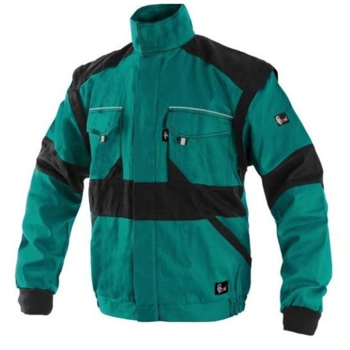 Jacheta de lucru Luxy Eda, Interbabis, cu maneci detasabile, verde/negru, 48 EU