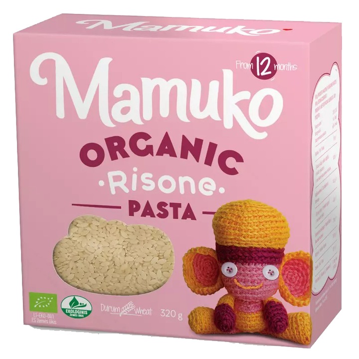 Paste Bio Mamuko, in forma de graunte din grau, 320g, de la 12 luni