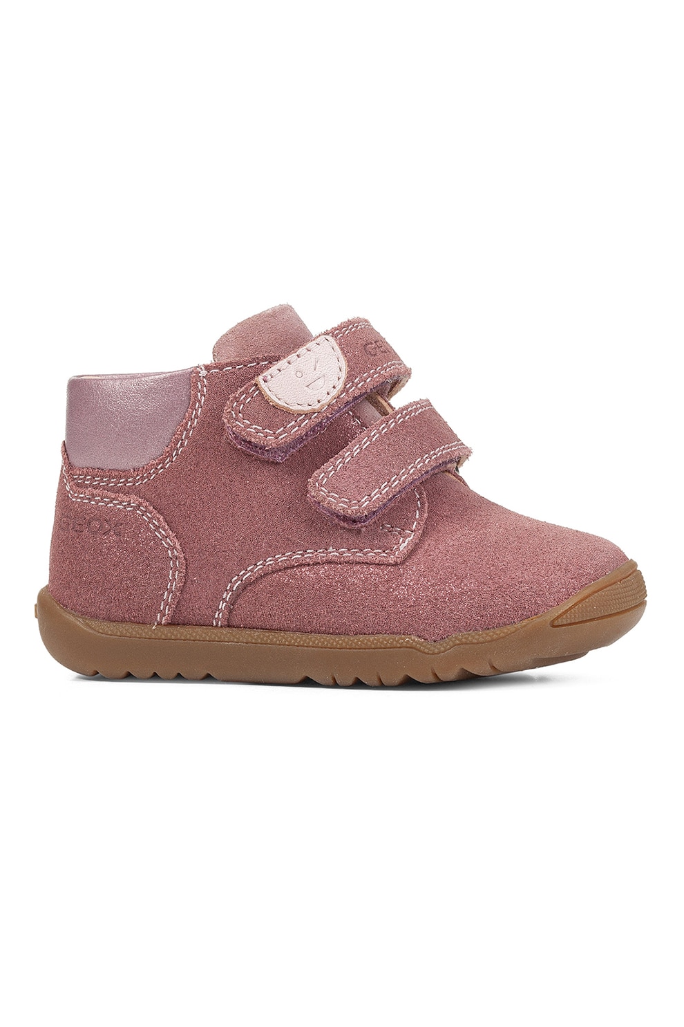 Geox, Pantofi mid-high cu velcro Macchia, Roz prafuit, 26 EU