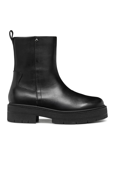 Geox, Ghete de piele cu fermoar, Negru, 36