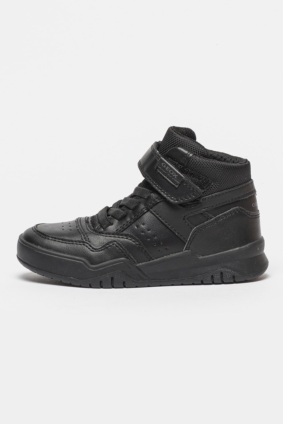 Geox, Pantofi sport inalti cu garnituri din plasa, Negru, 30 EU