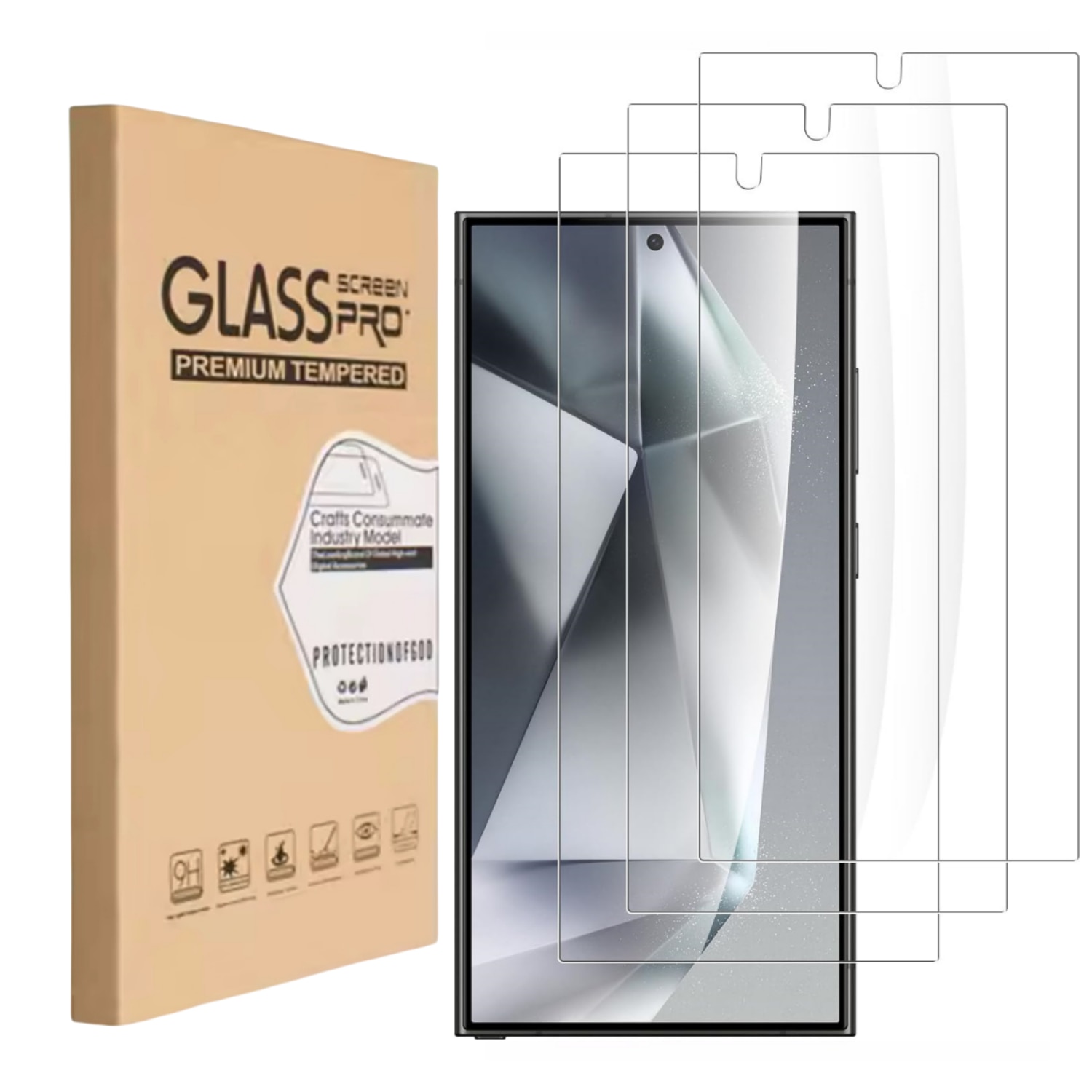 Set 3 X Folie protectie Sticla securizata Profesionala Ecran, enkourakoko®, pentru Samsung Galaxy S24 Ultra, Full Glue, Suporta deblocarea amprentelor digitale, Ultra HD, Anti Zgarieturi, Anti Socuri, Transparent